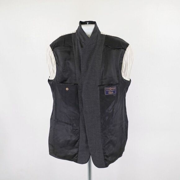 Vintage Tommy Hilfiger Tweed Wool Gray Spec Sport Coat 46R 3 Button‎ - Picture 10 of 12